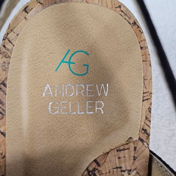 Andrew Geller "Jolene" Brown Wedge Sandals NWOT 8.5 M - Picture 10 of 10